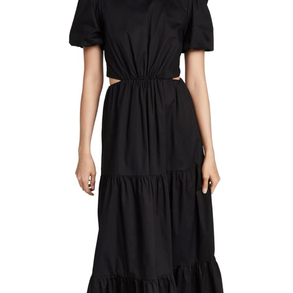 Cotton Cutout Black Women's Dress